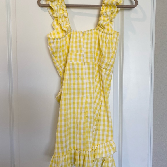 Yellow gingham print dress - Picture 4 of 8